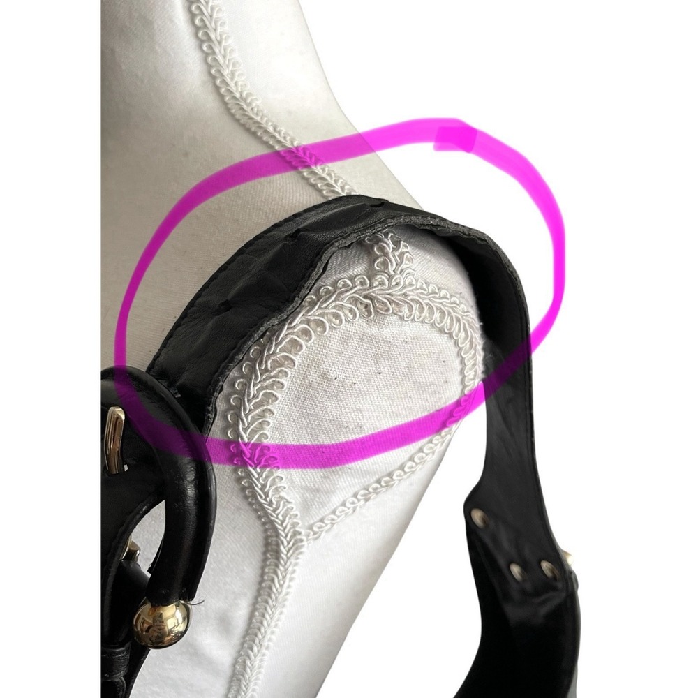 Y2K Burberry Brooke Padlock Black Quilted Leather Hobo Handbag Purse Equestrian - Picture 15 of 16